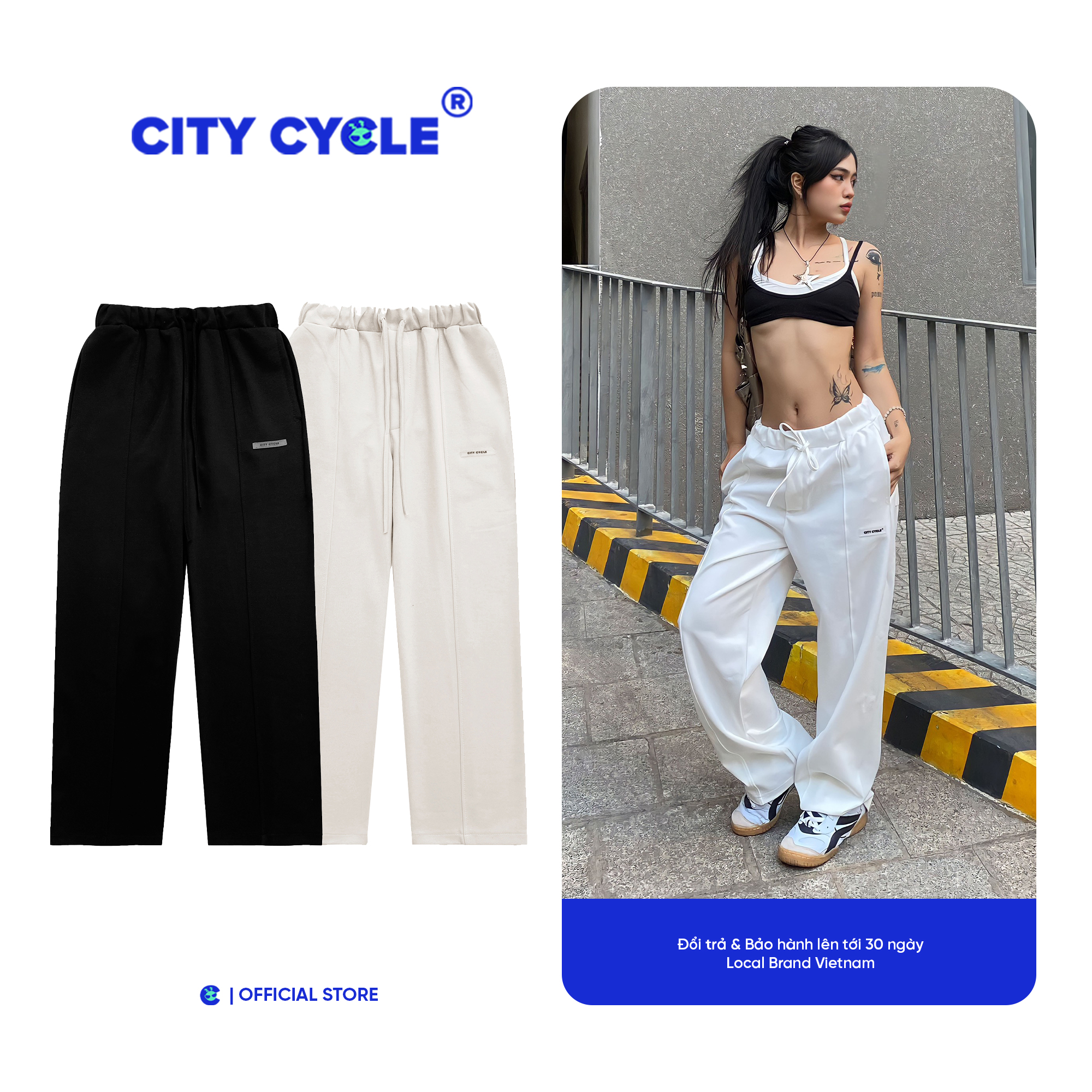 Quần ống rộng nam nữ dài nỉ suông vải mùa đông Local Brand Chính Hãng City Cycle Quần dài ống suông Comfort