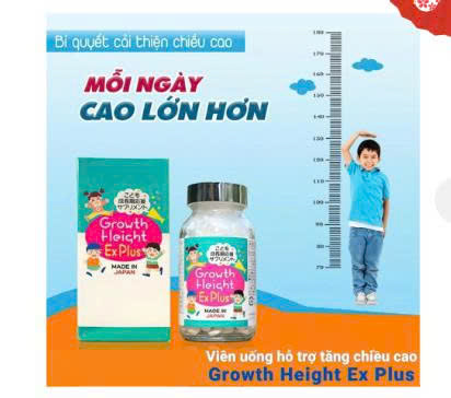 Viên uống hỗ trợ tăng chiều cao Growth Height EX Plus lọ 300 viên