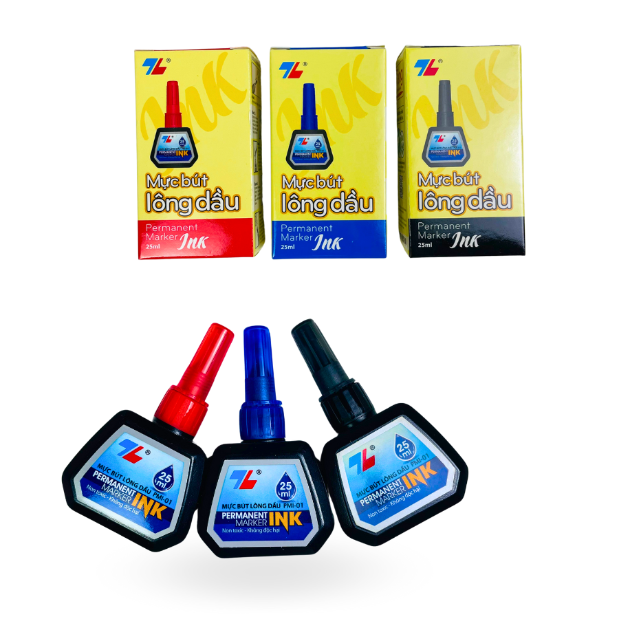 Mực bút lông dầu thiên long 25ml pmi 01 mực không xóa được