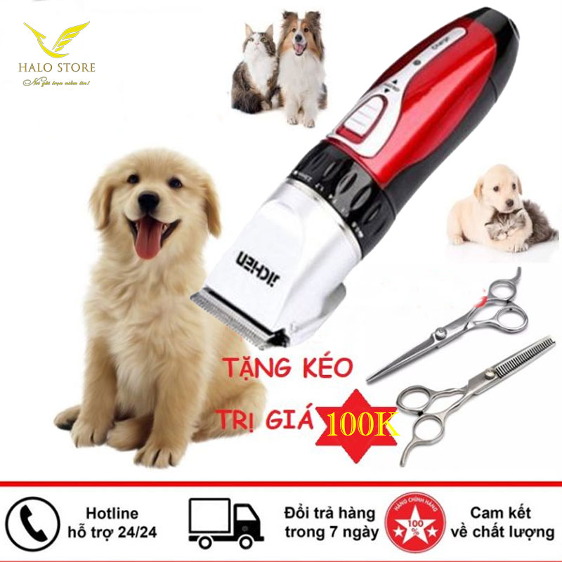 Tông Đơ Cắt Tỉa Lông Chó Mèo, Thú Cưng JICHEN 0817 TẶNG Bộ KÉO CẮT XỊN - Máy Cắt lông Chó Mèo Đa Năng Tiện Dụng