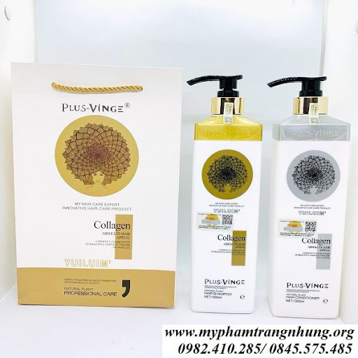 Cặp Dầu Gội Xả Collagen Vinge 1000ML x2  Rụng Tóc,Phục Hồi Tóc Hư Tổn | Hàng Chính Hãng