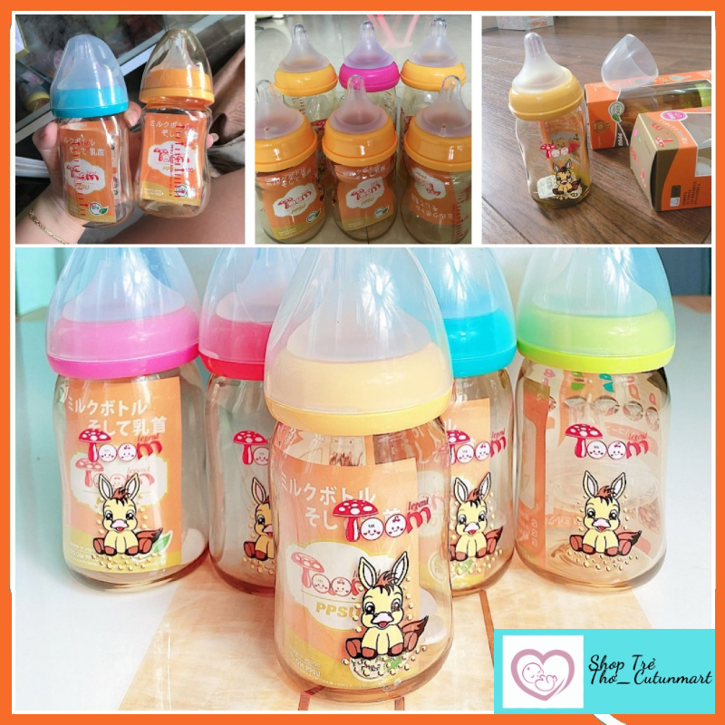 Bình sữa PPSU TOOM 80ml, 120ml, 160ml & 240ml - Made in Japan (có tặng 1 núm) bình toom