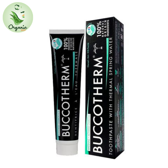 Kem đánh răng hữu cơ than hoạt tính Buccotherm 75ml - Buccotherm activated charcoal organic toothpaste 75ml