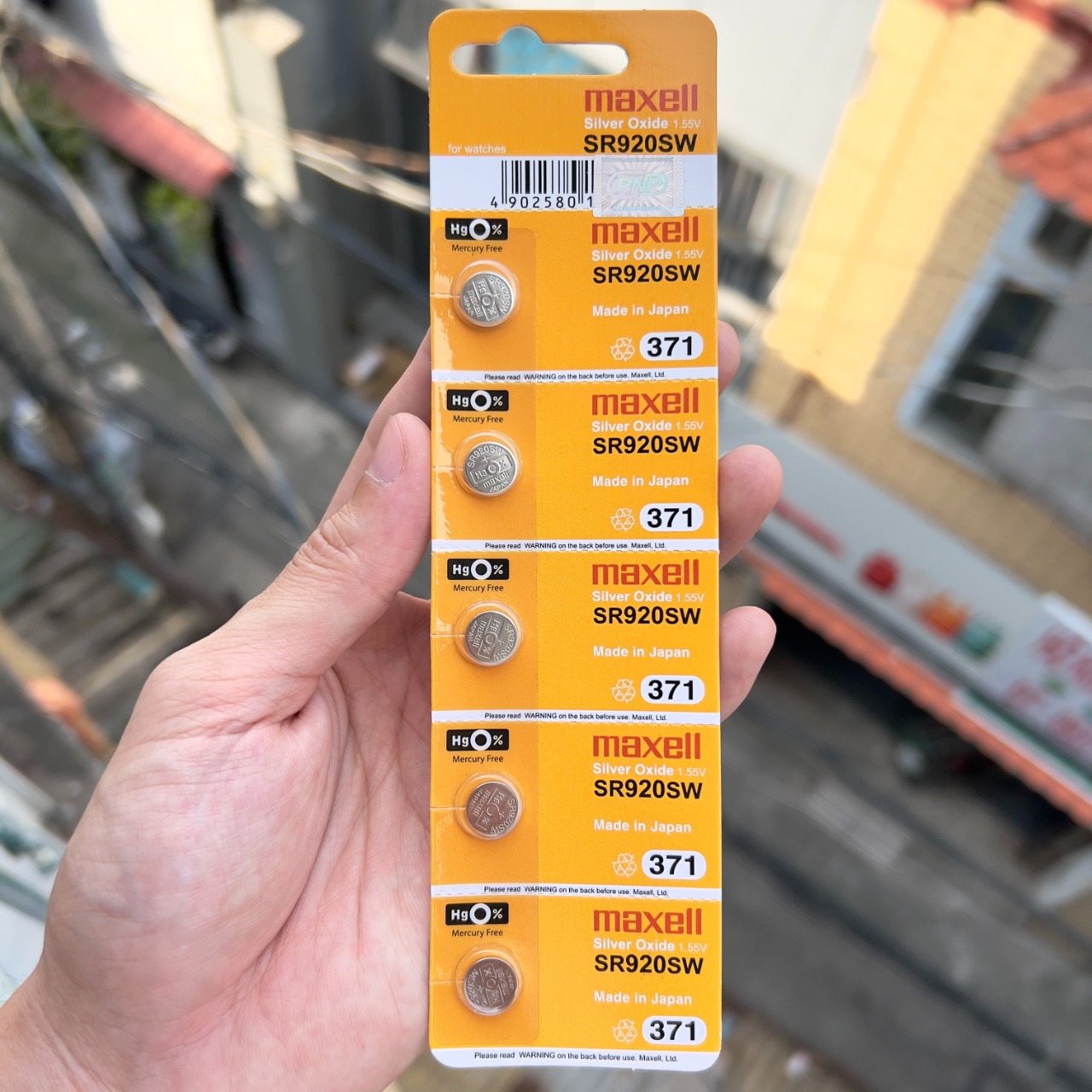 1 Vỉ 5 Viên Pin Đồng hồ Maxell SR920SW / 371 Hàng Công Ty Có Tem Chống Giả