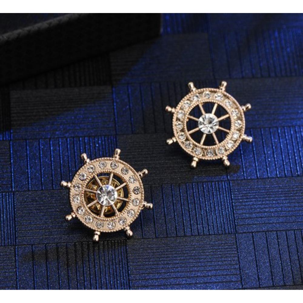 Ghim cài Áo Vest Nam thời trang Lapel Pin hình bánh lái tàu trơn GH-122 {Phụ Kiện Vest Nam – AdamZone}