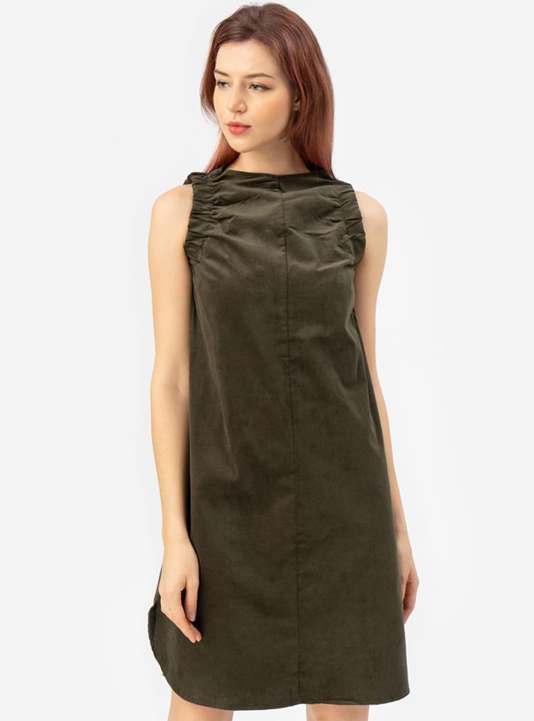 Lovadova - 20d08c005 đầm cổ cao nhún thun tay