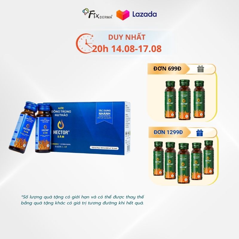 [HCM]Nước Đông Trùng Hạ Thảo Hector Sâm Hộp 10 Chai Hector Cordyceps Ginseng