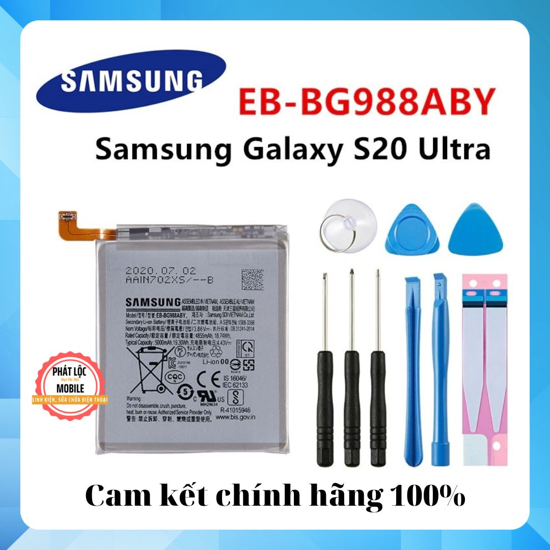 Pin samsung galaxy s20 ultra chính hãng samsung sản xuất g988, dung lượng 5000mah, bảo hành 3 tháng