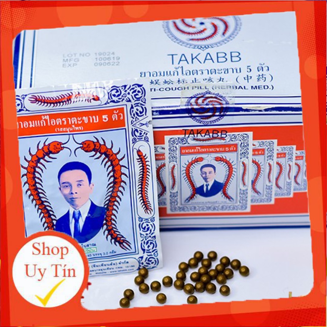 (Combo 10 Gói) Kẹo Ngậm Ho Con Rết TAKABB Thái Lan (Gói 3 Gram) Giảm Ho , Đau Họng , Tan Đờm Hiệu Qu