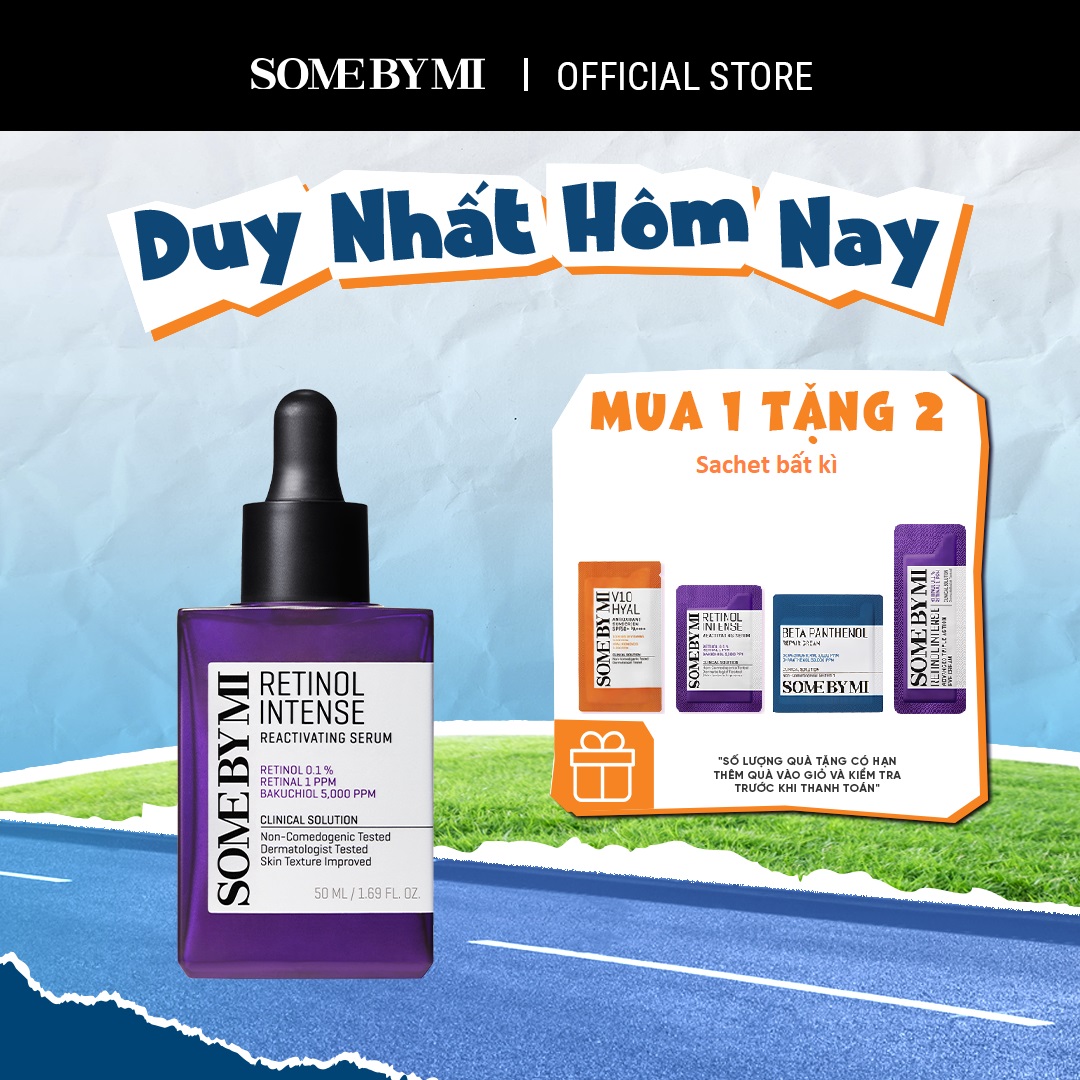 [Qùa tặng 2 sachet (kcn v10 1.5g/ tinh chất retinol 1.5g/ kem mắt retinol 1ml/ kem beta 1.5ml)] Some By Mi Tinh chất retinol 0.1% với collagen và peptide serum 50ml cải thiện các dấu hiệu lão hóa