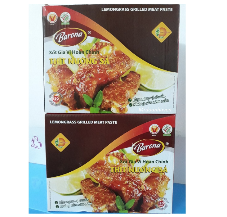 Hộp 20 Gói 80g Xốt Gia Vị Hoàn Chỉnh Barona Thịt Nướng Sả