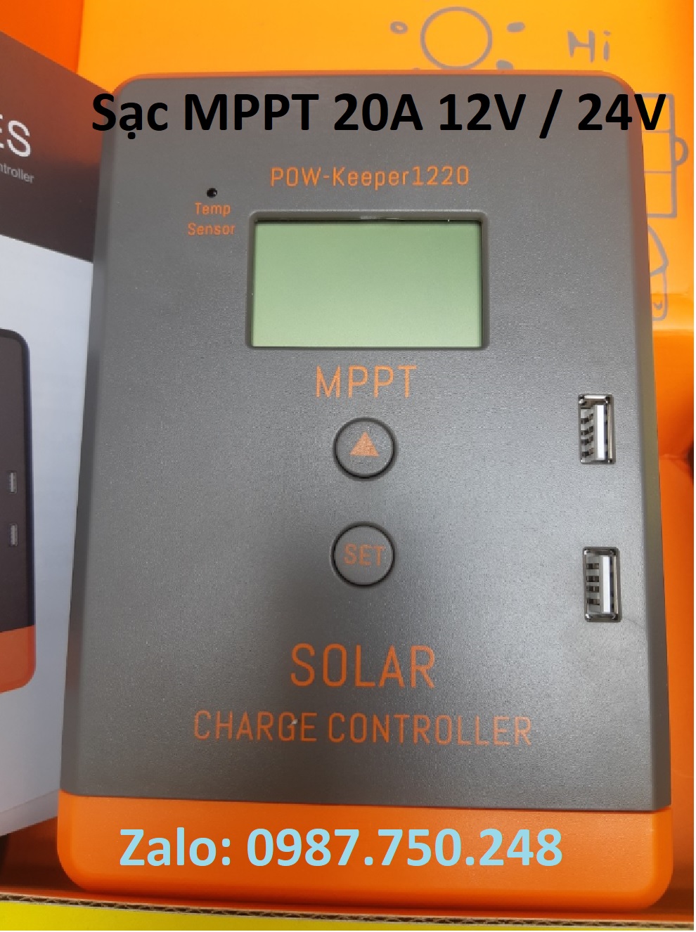 Bộ điều khiển sạc năng lượng mặt trời mppt 20a 12v / 24v hiệu suất cao 99%