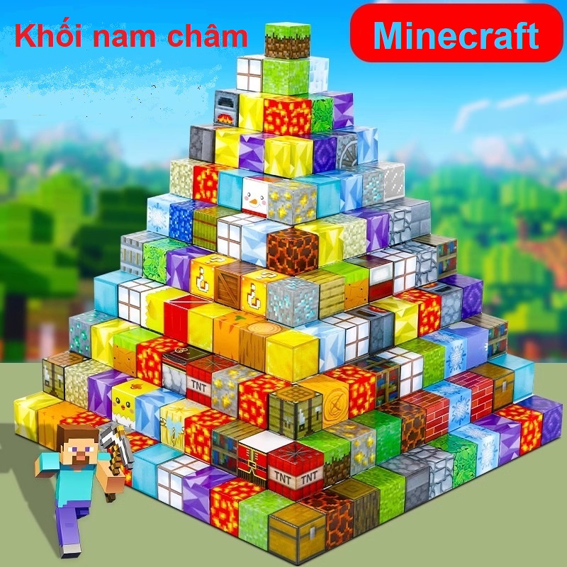 Khối Nam Châm Minecraft - Đồ Chơi Khối Xây Dựng Từ Tính Đa Dạng Mẫu Cho Bé Sáng Tạo