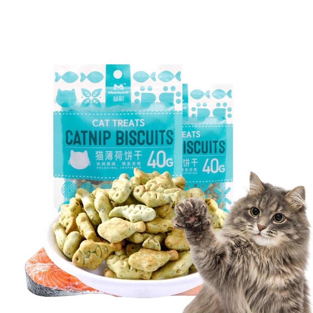 Bánh cá cho mèo Catnip Biscuits 40g Đồ ăn vặt cho Mèo