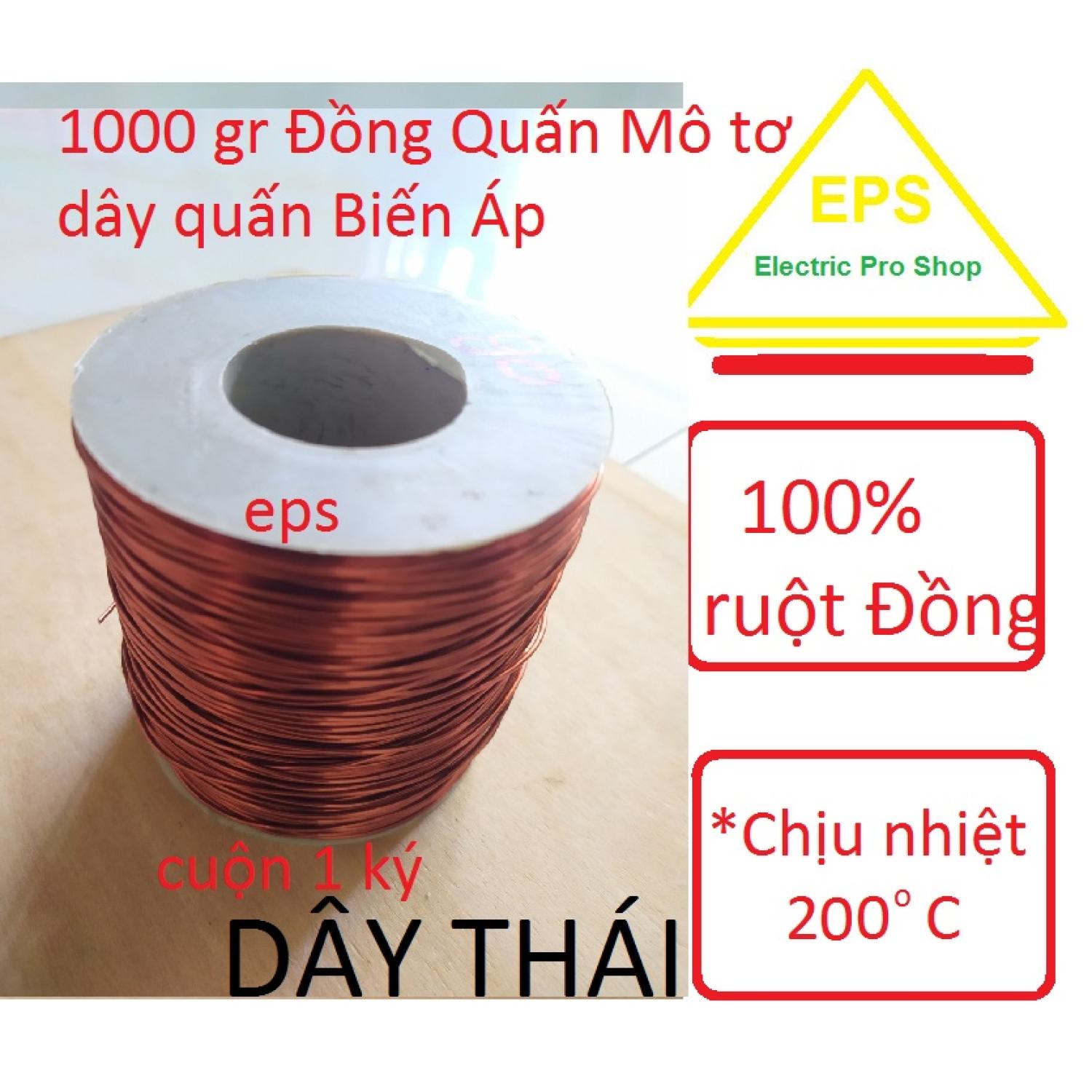 Dây đồng quấn biến thế biến áp mô tơ nhập thá¡, cuộn 0.5 kg và 1 kg