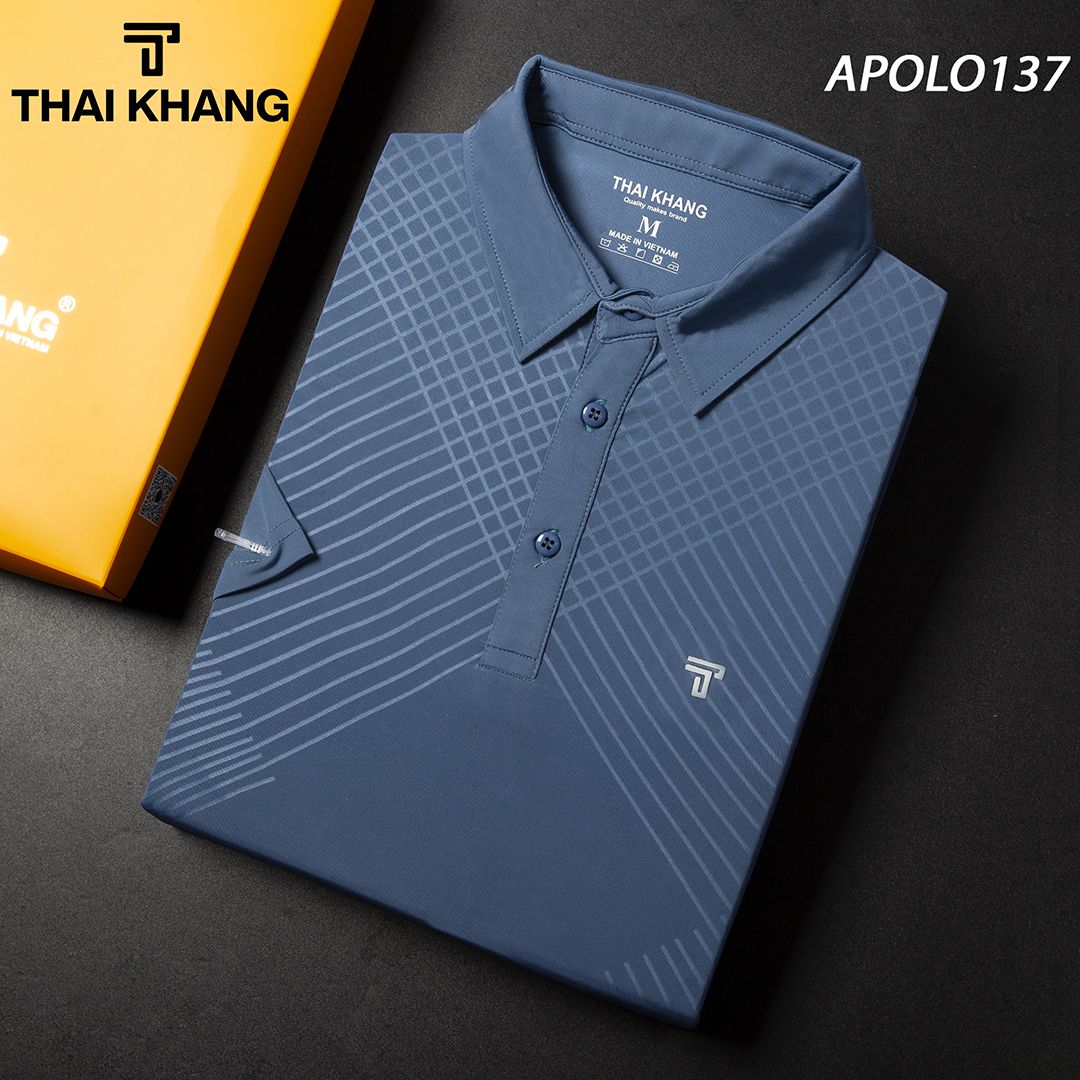 Áo thun polo nam thái khang vải thun lạnh co dãn 4 chiều apolo13