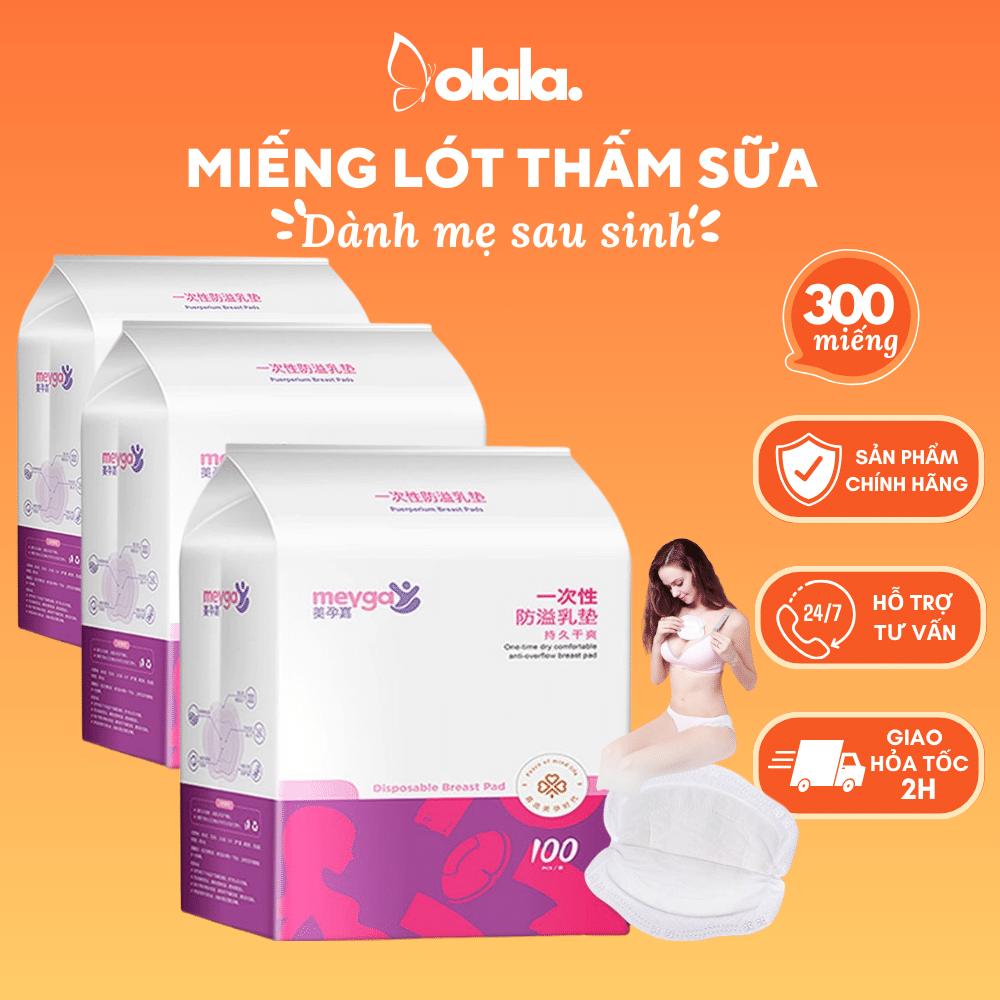Meyga Miếng lót thấm sữa dành cho Mẹ sau sinh cho con bú 100 miếng/ bịch , an toàn mềm mại và tiết kiệm
