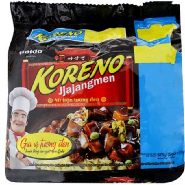 Combo 5 gói mì trộn tương đen Koreno 115g