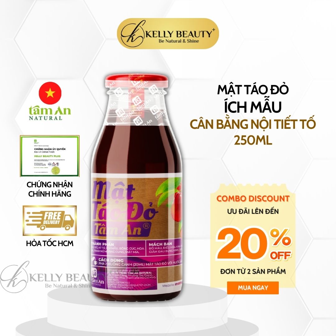 Mật táo đỏ ích mẫu tâm an - cân bằng nội tiết tố, bổ máu, ngủ ngon | kelly beauty
