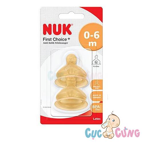 Ty bình sữa Nuk cao su cổ rộng size 1L- 2 cái/vỹ - num vu thay binh sua