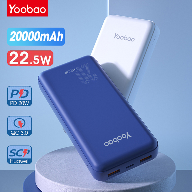 Pin Sạc Dự Phòng Yoobao D20Q Dung Lượng 20000mAh, Sạc Nhanh PD22.5W Cho Samsung, Huawei, Iphone,...