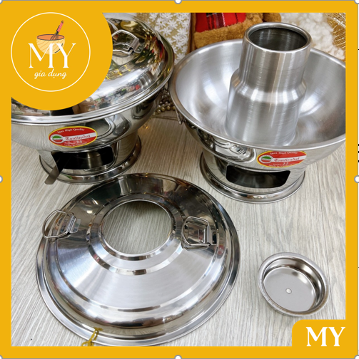 Nồi lẩu cù lao inox - nồi lẩu cồn- lẩu than tân tiến đạt