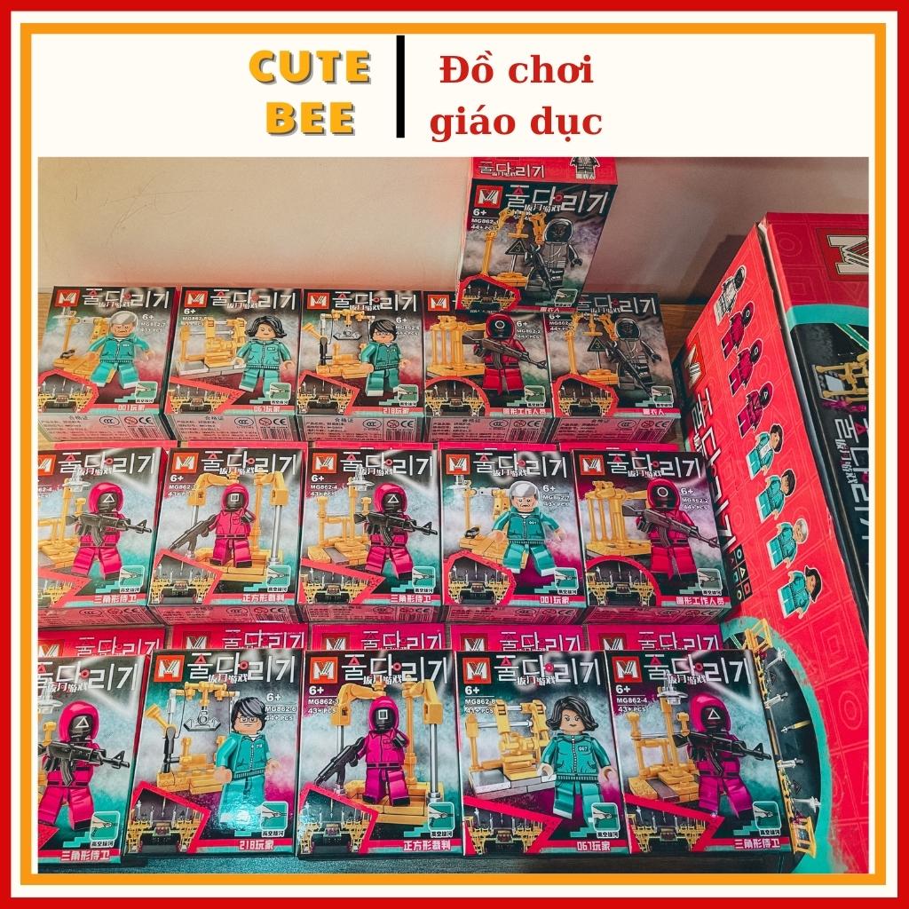 Đồ chơi lắp ráp nhân vật Squid Game Trò Chơi Con Mực - mỗi hộp 1 nhân vật  - Nhựa ABS An Toàn, Màu Sắc Tươi Sáng