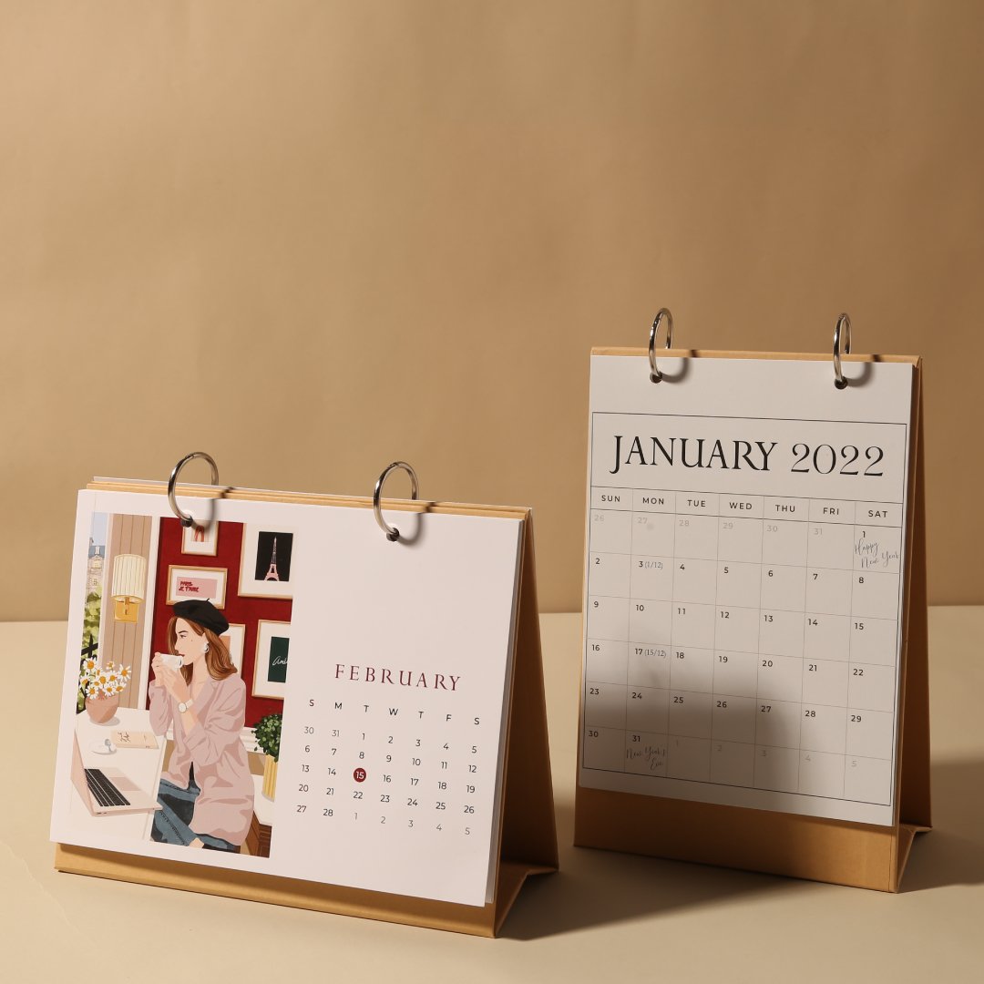 Lịch để bàn 2023 - lịch chữ a binder sáng tạo - lịch daily cat 2023