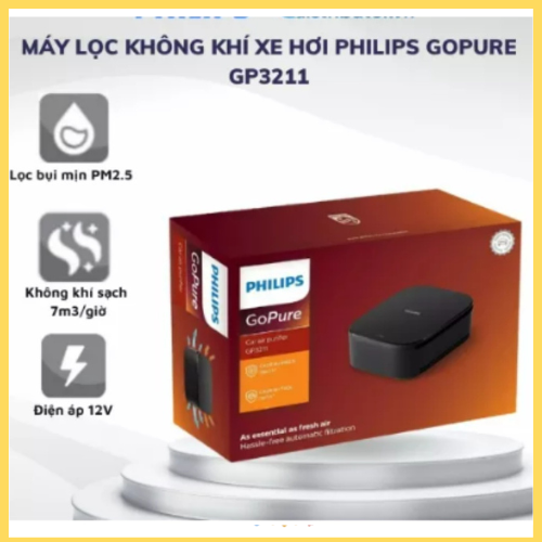 Máy lọc không khí xe hơi philips gopure gp3211-hàng chính hãng bh 12 tháng