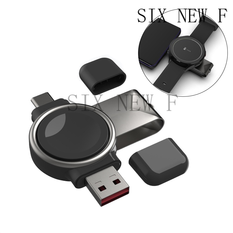Bộ sạc không dây cho samsung galaxy watch 3 4 active 2 1 usb type c 2 trong 1 đế sạc từ tính đế sạc đồng hồ thông minh