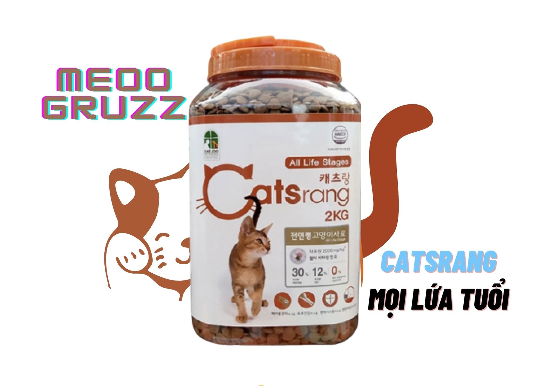 Catsrang 2Kg - Thức ăn/Hạt Cho Mèo Từ 3 Tháng Tuổi (Cam kết chính Hãng)