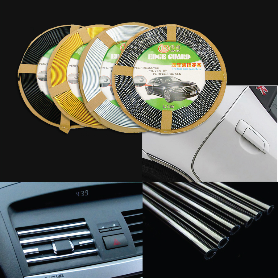 Cuộn Nẹp Mạ Crom 15 Mét Trang Trí Viền Cửa Và Nội Thất Xe Ô Tô