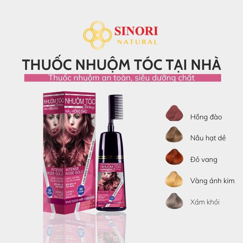 Thuốc nhuộm tóc đỏ rượu vang Sinori thuốc nhuộm tóc không cần tẩy, tặng kèm dụng cụng - 500ml