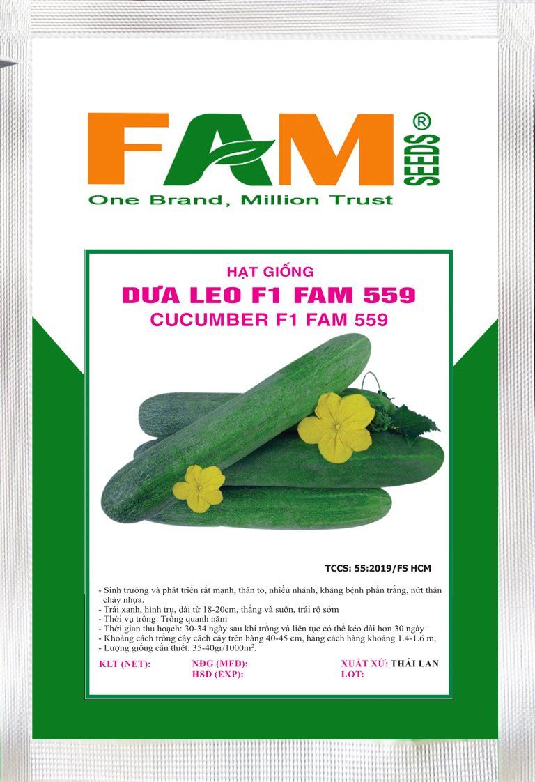 Hạt giống dưa leo f1 fam 559 -fam seeds