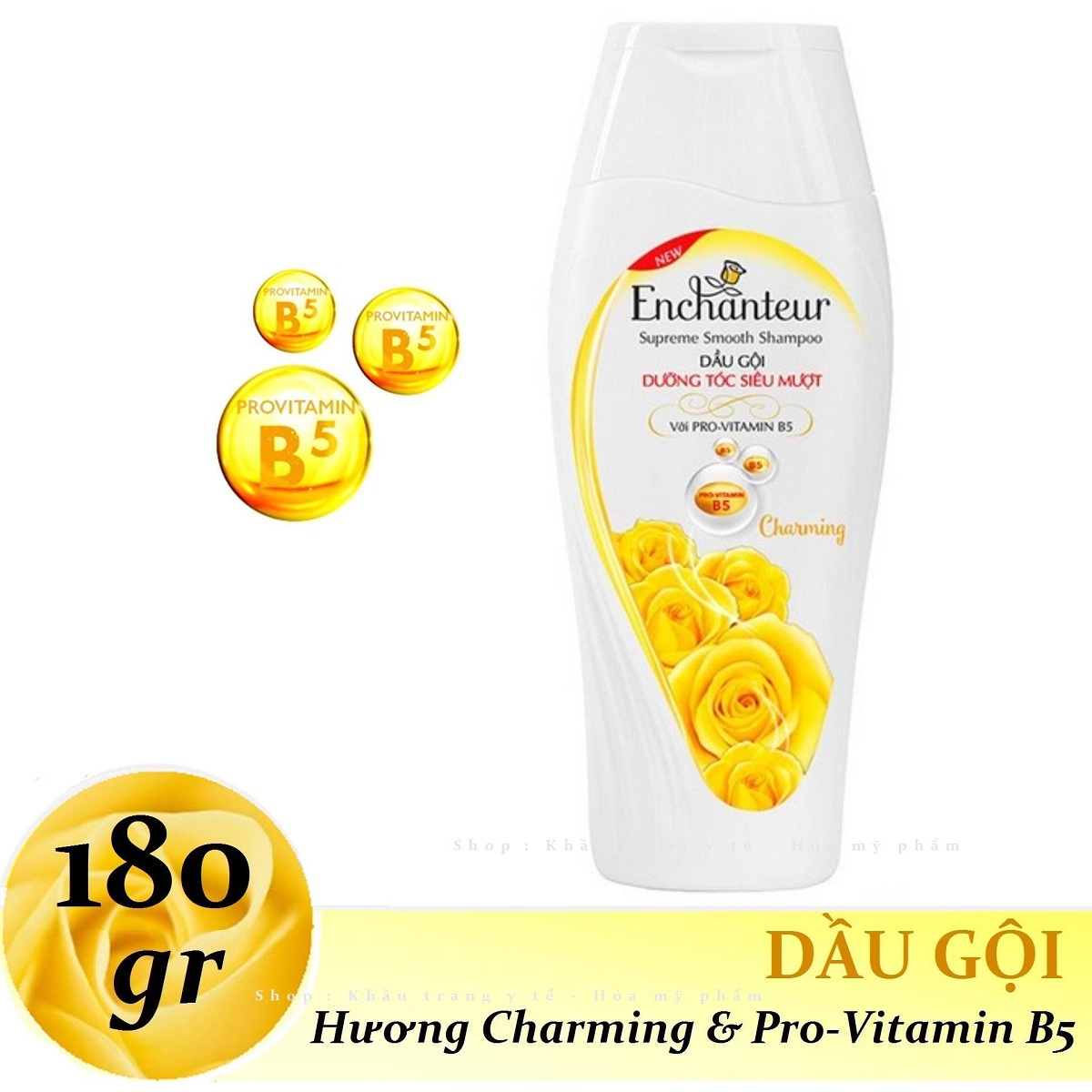Dầu gội nước hoa Enchanteur Charming nồng nàn duyên dáng dưỡng tóc siêu mượt 180g