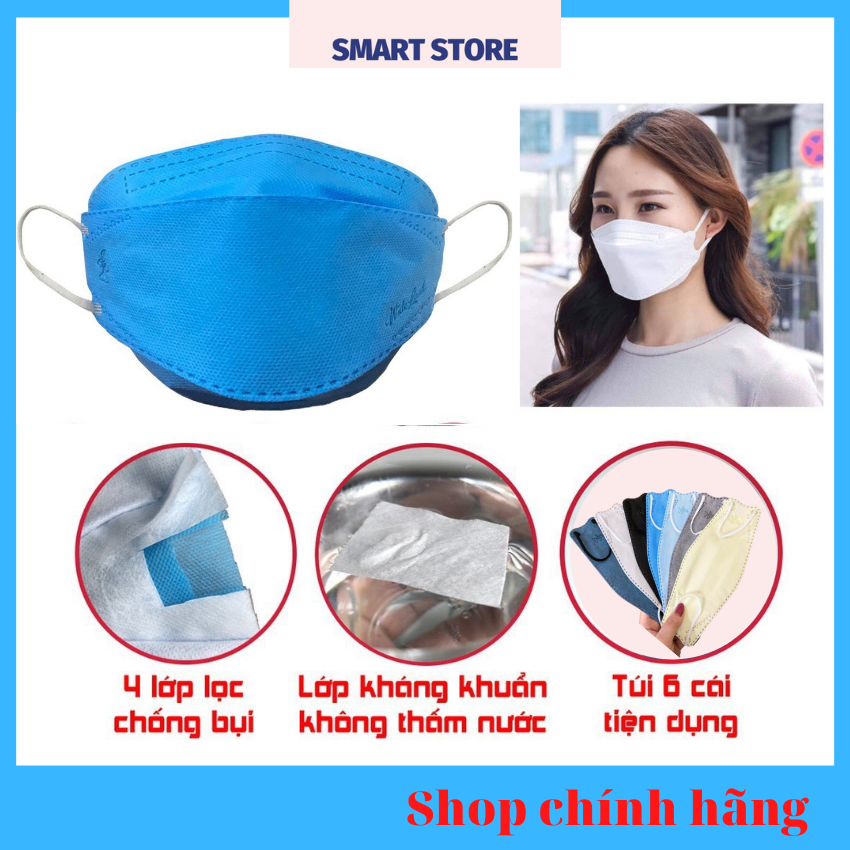 [COMBO 6 chiếc Khẩu Trang Y Tế 3D Mask 4 Lớp LANDMASK Chống Bụi Mịn Và Kháng Khuẩn Hàng Cao Cấp, Bộ Lọc Thế Hệ Mới Vật Liệu Lọc Công Nghệ Nano - Nam Cường