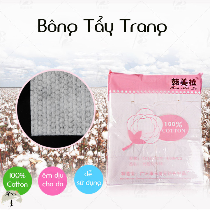 Bông tẩy trang 1200 - khăn giấy tẩy trang 1200 miếng