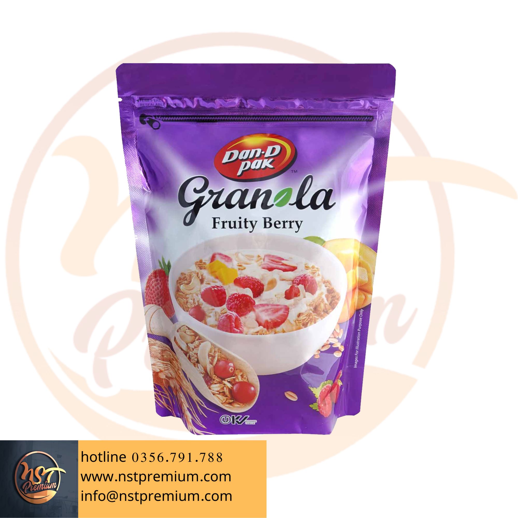Granola yến mạch và trái cây khô 600gr dan d pak