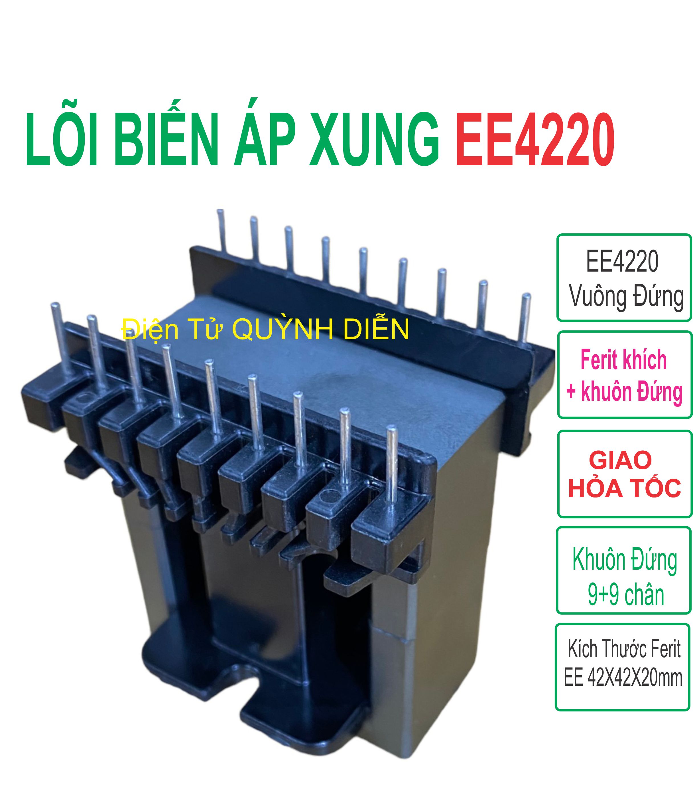 Lõi biến áp xung ee42 20mm vuông đứng