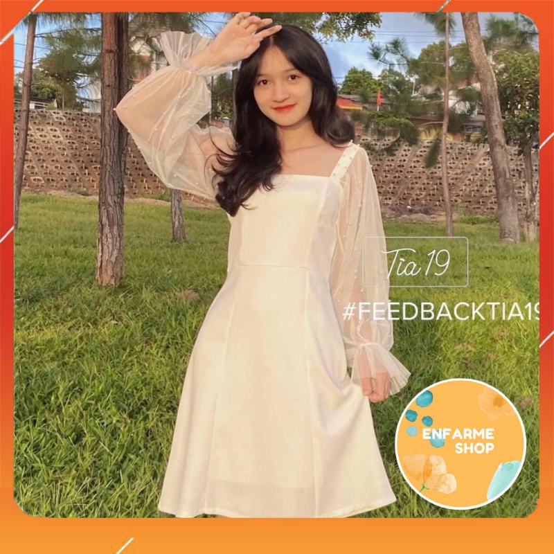 Đầm công chúa kiểu dáng phối lưới đính hạt siêu xinh phong cách hàn quốc - enfarme shop