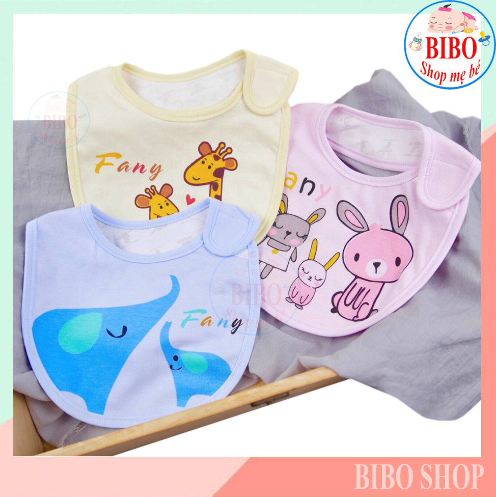 Yếm dán ăn dặm, yếm ấm ngực, yếm vải 2 lớp cotton fany
