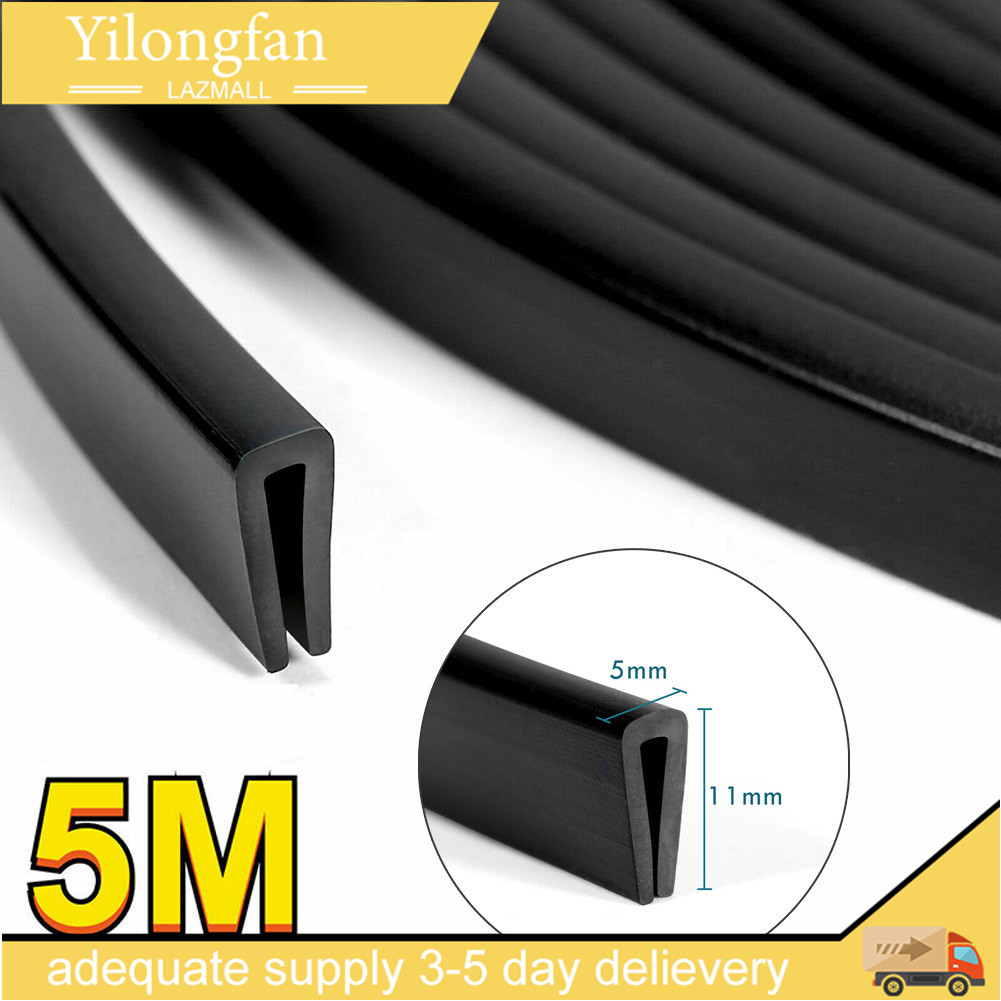 Dải trang trí viền cao su dải trang trí xe hơi hình chữ u 5m dải cao su bền