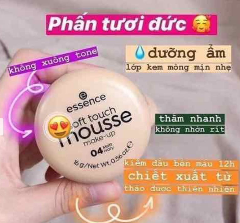 Phấn Tươi Đức Essence Soft Touch Mousse tone Màu Tự Nhiên 04