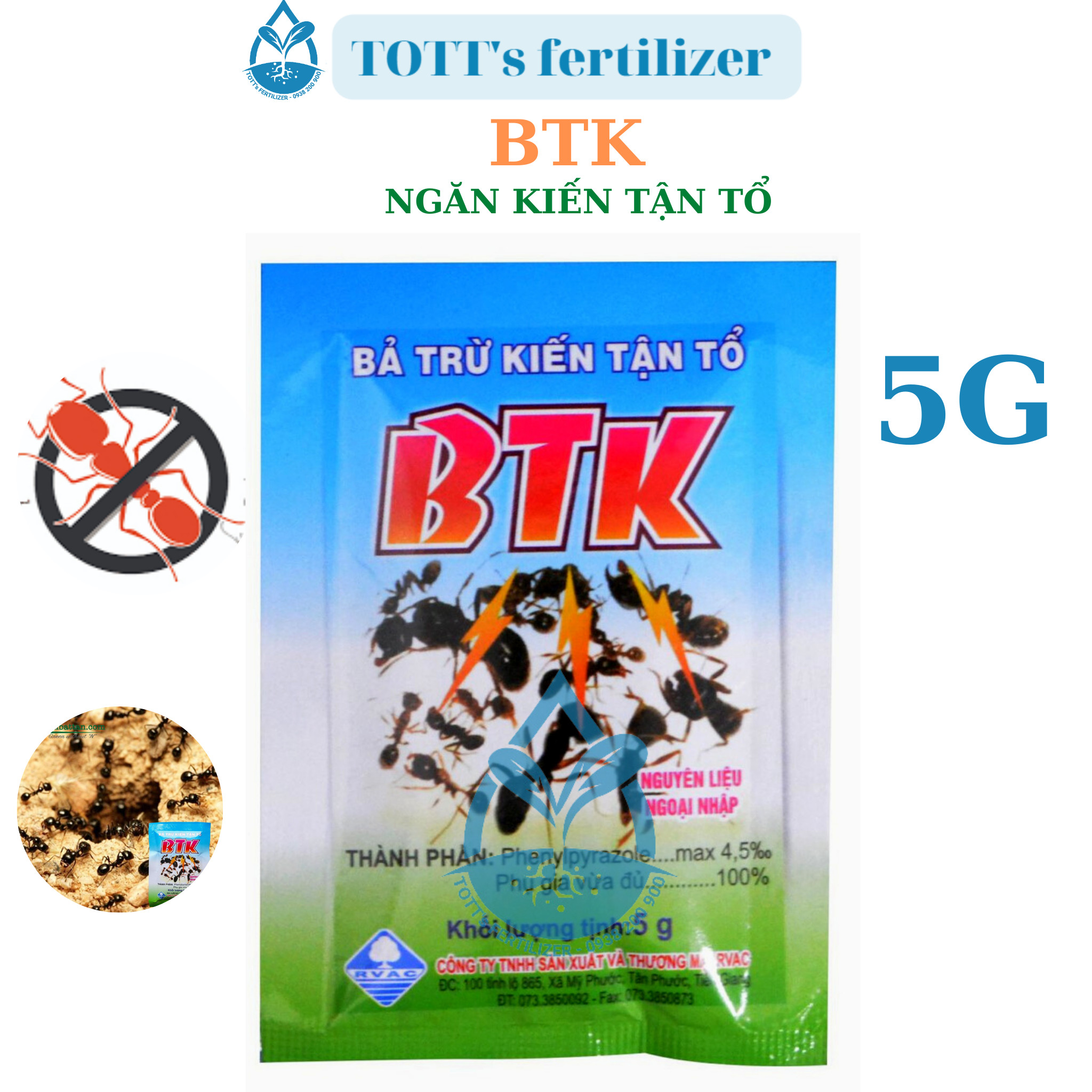 Thuốc trừ kiến Bả trừ kiến tận gốc BTK gói 5G