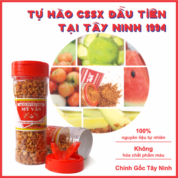 [HCM]MUỐI ỚT TÂY NINH MỸ VÂN 90g - TỰ HÀO CƠ SỞ SẢN XUẤT ĐẦU TIÊN TẠI TÂY NINH