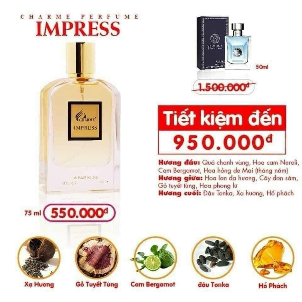Nước hoa nam impress 75ml charme.quyến rũ.nhẹ nhàng.