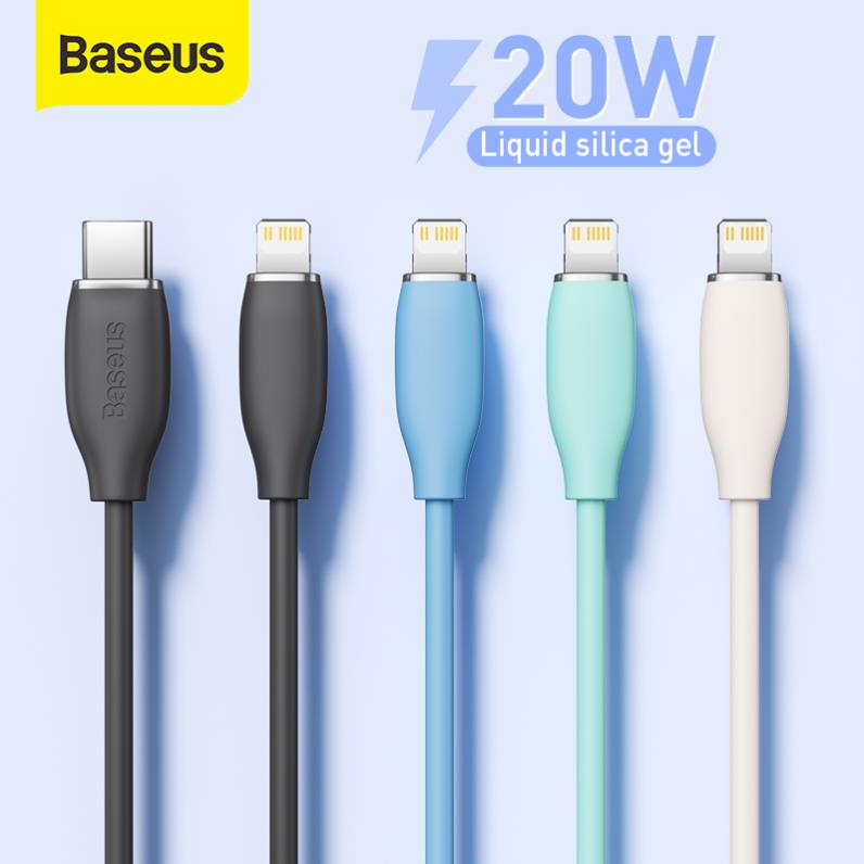Cáp sạc nhanh C to Lightning 20W cho iPhone 12/13 Baseus Jelly Liquid Silica Gel Fast Charging Data Cable