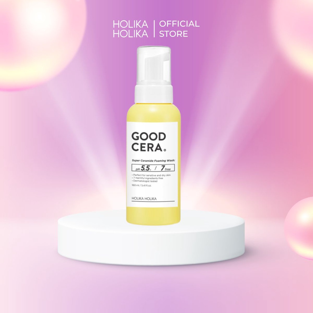 Sữa Rửa Mặt Tạo Bọt Hàn Quốc Holika Holika Good Cera Super Ceramide Dưỡng Ẩm Tăng Đàn Hồi Tái Tạo Da 160ml