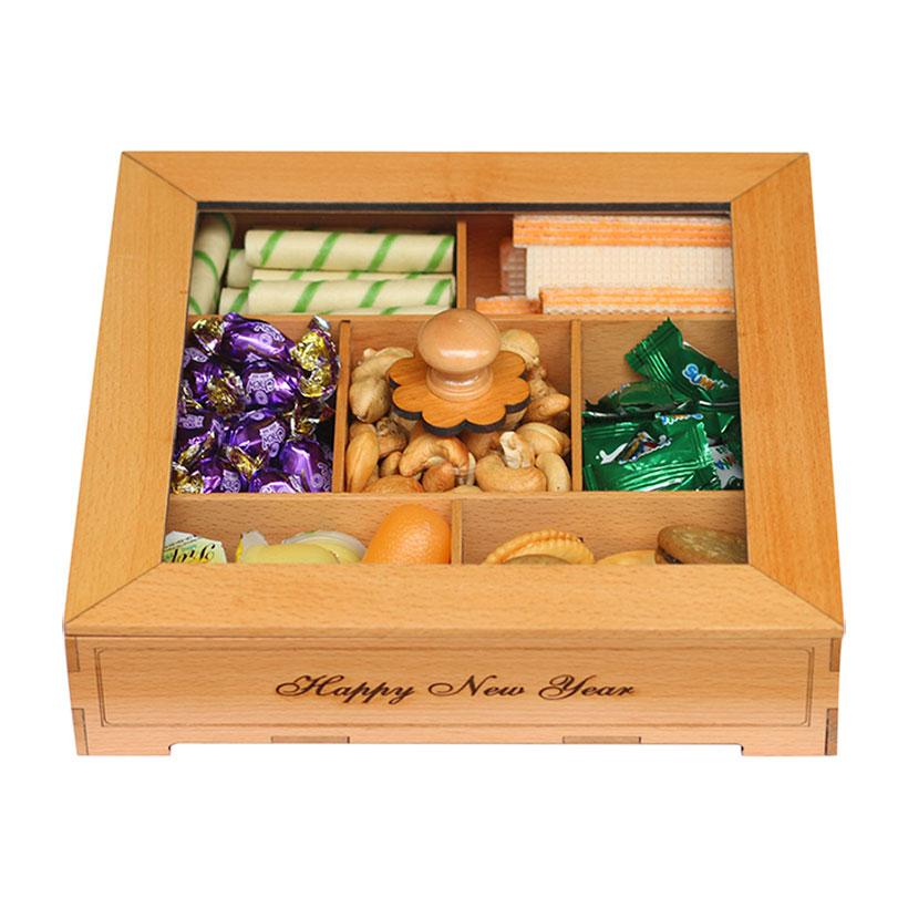 [HCM]Hộp đựng mứt tết bằng gỗ đẹp cao cấp sang trọng Nhatvywood NV2575 hộp đựng bánh kẹo tết khay đựng mứt tết khay đựng bánh kẹo tết khay mứt tết quà tết ý nghĩa cho bạn bè và người thân.
