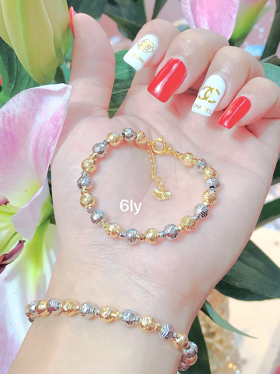 Lắc tay bi 2 màu mạ 18k cao cấp